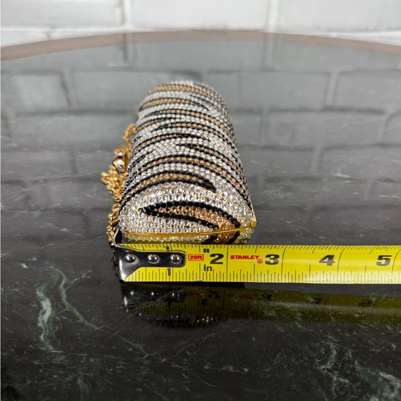 Stephanie Zebra Print Crystal Evening Clutch - Picture 8 of 10